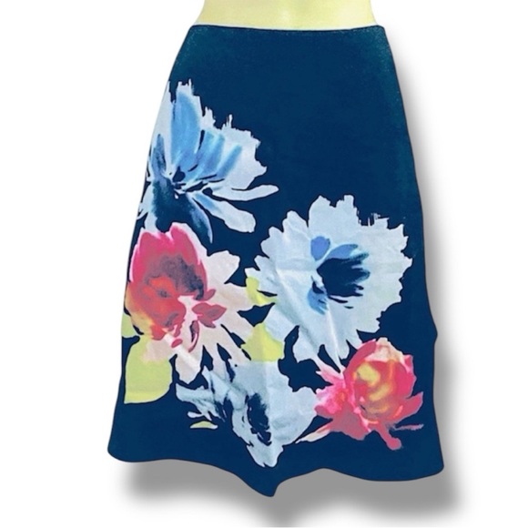The Limited Blue Midi Skirt Casual Resort Wear Floral Size 6 - Picture 1 of 4